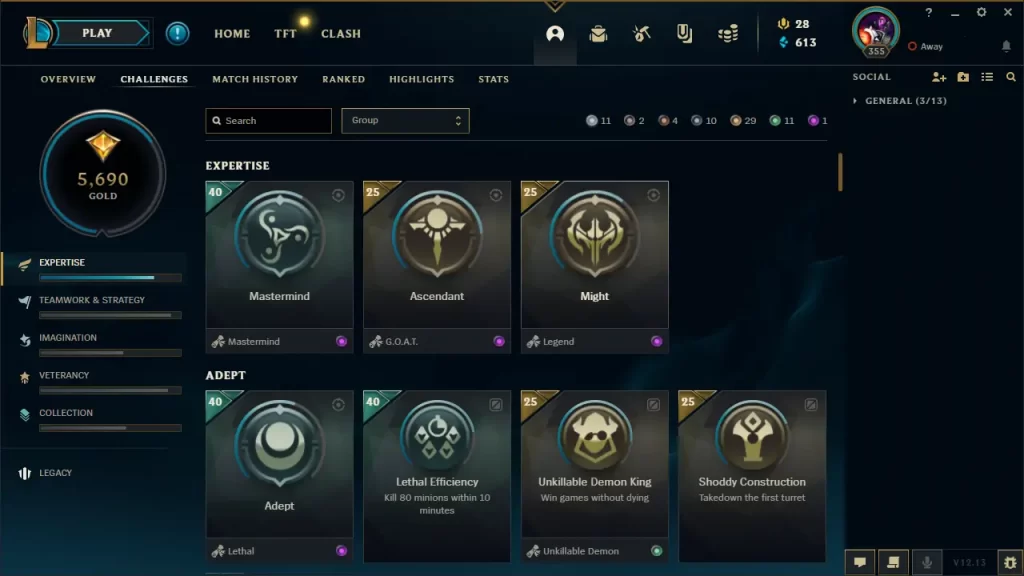 League of Legends Challenges